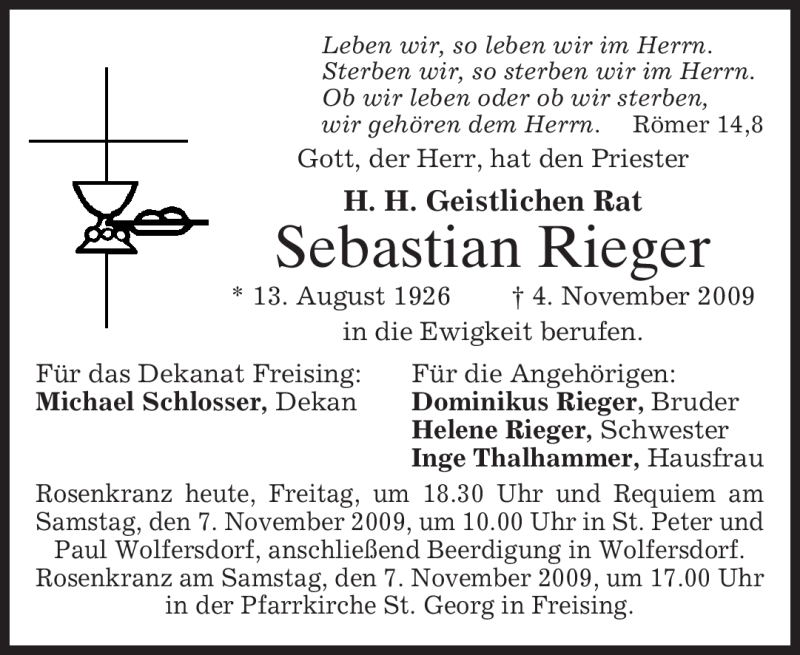 Traueranzeigen Von Sebastian Rieger Trauer Merkur De