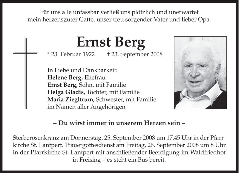 Traueranzeigen Von Ernst Berg Trauer Merkur De