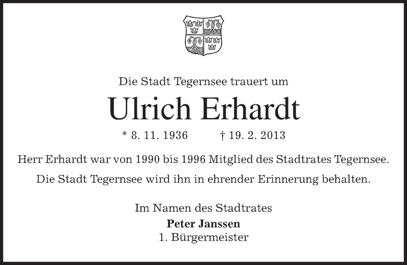 Traueranzeigen Von Ulrich Erhardt Trauer Merkur De