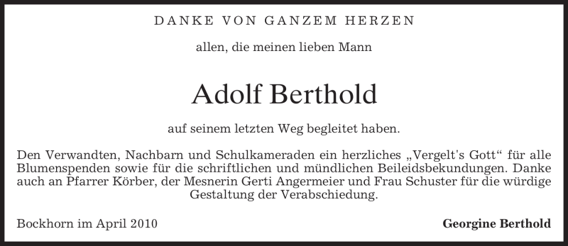 Traueranzeigen Von Adolf Berthold Trauer Merkur De