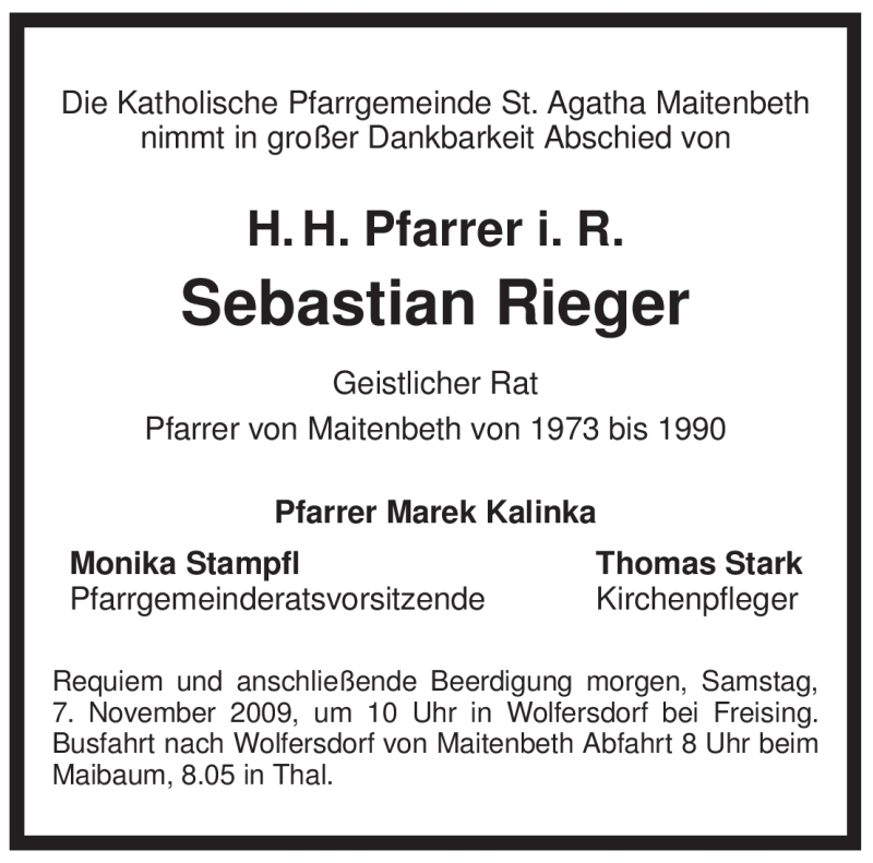 Traueranzeigen Von Sebastian Rieger Trauer Merkur De