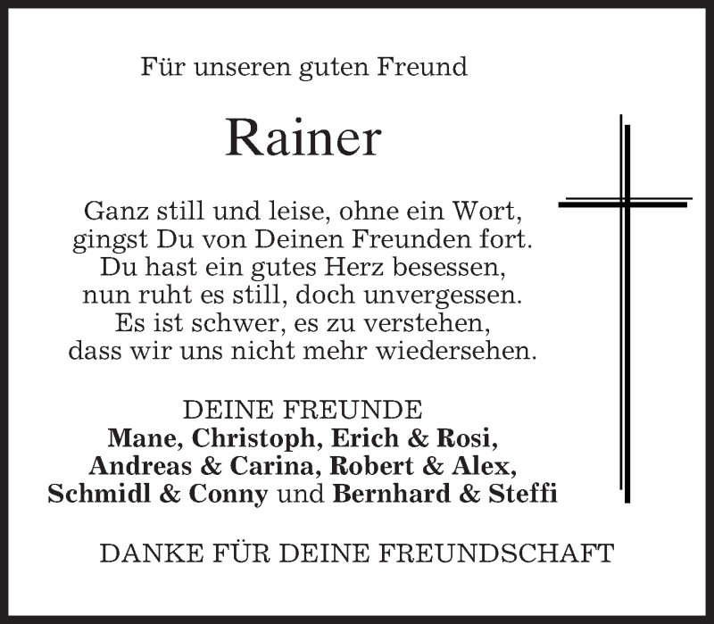 Traueranzeigen Von Rainer Trauer Merkur De