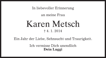 Traueranzeigen Von Karen Metsch Trauer Merkur De