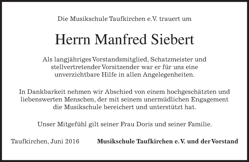 Traueranzeigen Von Manfred Siebert Trauer Merkur De