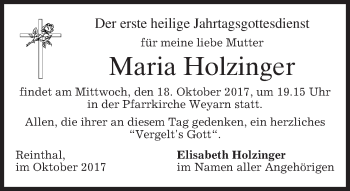 Traueranzeigen Von Maria Holzinger Trauer Merkur De