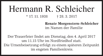 Traueranzeigen Von Hermann R Schleicher Trauer Merkur De