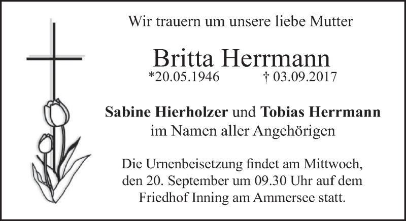 Traueranzeigen Von Britta Herrmann Trauer Merkur De