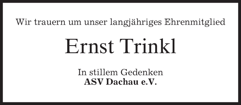 Traueranzeigen Von Ernst Trinkl Trauer Merkur De