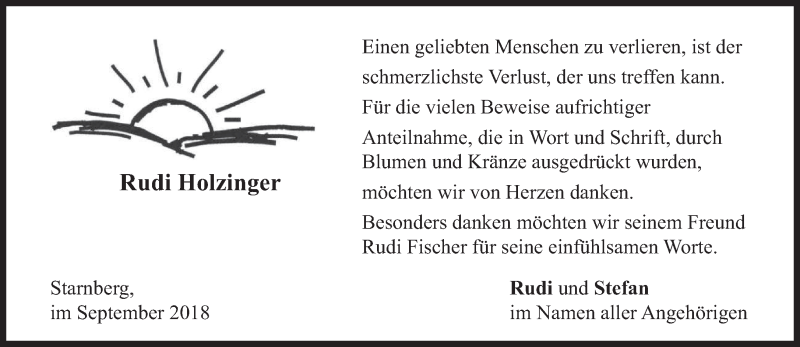 Traueranzeigen Von Rudi Holzinger Trauer Merkur De