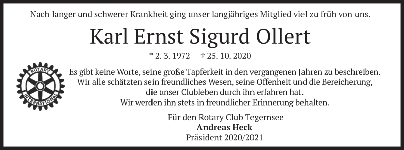 Traueranzeigen Von Karl Ernst Sigurd Ollert Trauer Merkur De