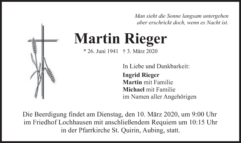 Traueranzeigen Von Martin Rieger Trauer Merkur De