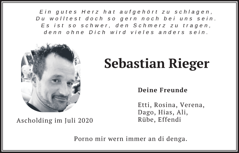 Traueranzeigen Von Sebastian Rieger Trauer Merkur De