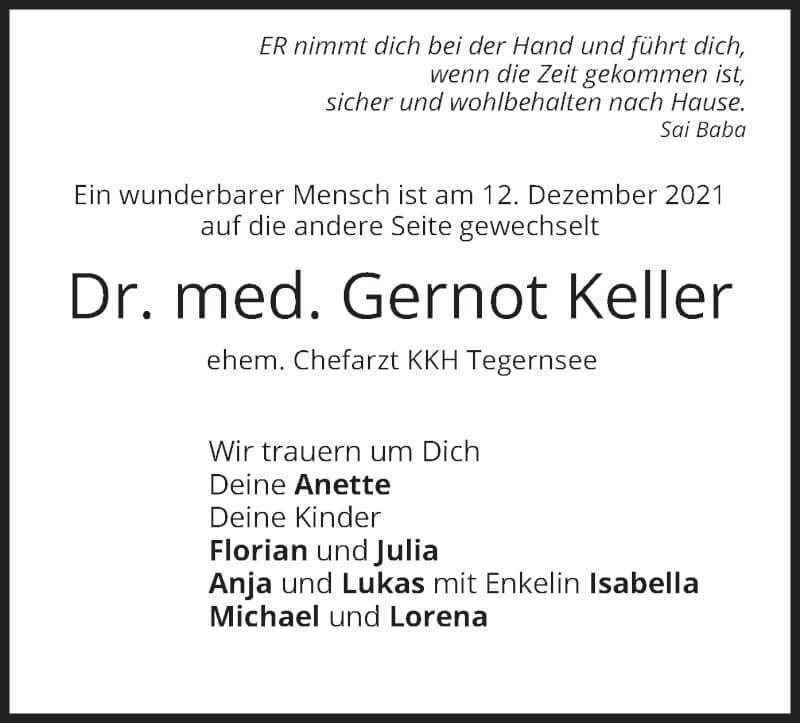 Traueranzeigen Von Gernot Keller Trauer Merkur De