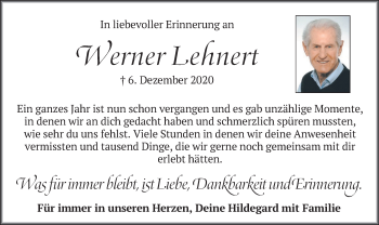 Traueranzeigen Von Werner Lehnert Trauer Merkur De