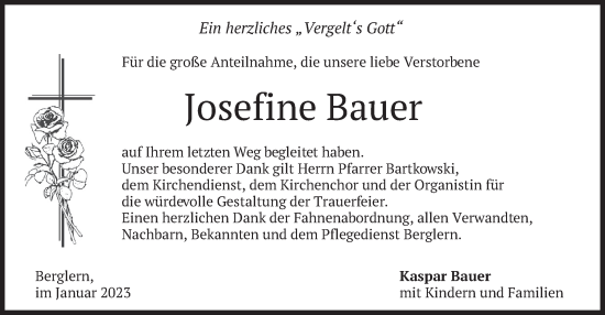 Traueranzeigen Von Josefine Bauer Trauer Merkur De