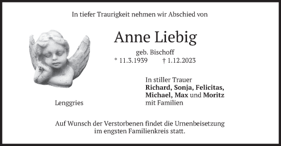 Traueranzeigen Von Anne Liebig Trauer Merkur De