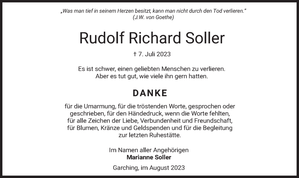 Traueranzeigen Von Rudolf Richard Soller Trauer Merkur De