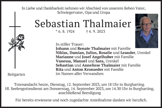 Traueranzeigen Von Sebastian Thalmaier Trauer Merkur De