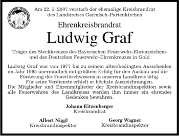 Traueranzeige von Ludwig Graf von MERKUR & TZ