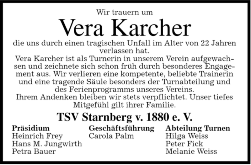  Traueranzeige für Vera Karcher vom 10.01.2008 aus MERKUR & TZ