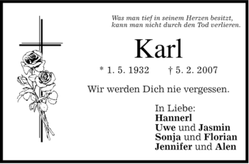 Traueranzeige von Karl Gruber von MERKUR & TZ