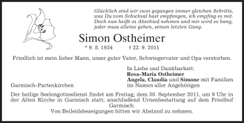 Traueranzeige von Simon Ostheimer von MERKUR & TZ