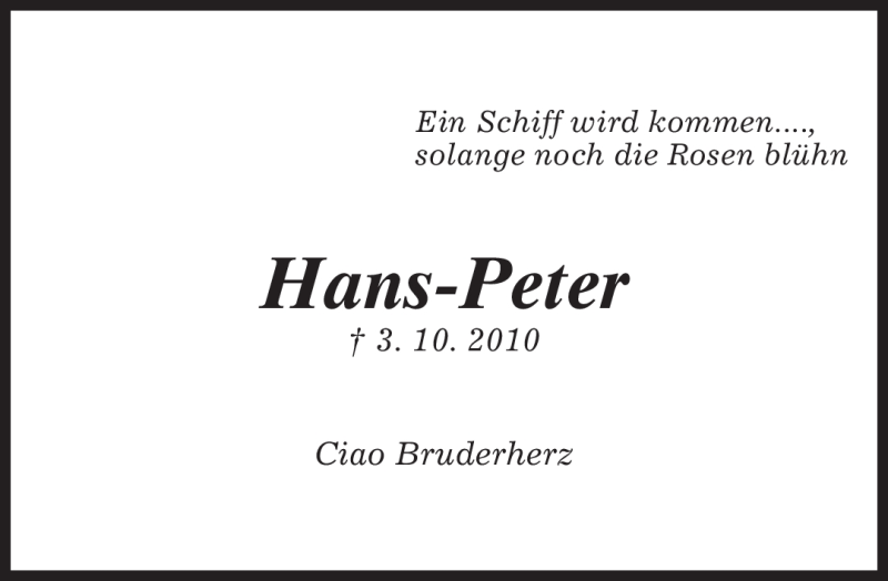  Traueranzeige für Hans-Peter Münzberg vom 09.10.2010 aus MERKUR & TZ