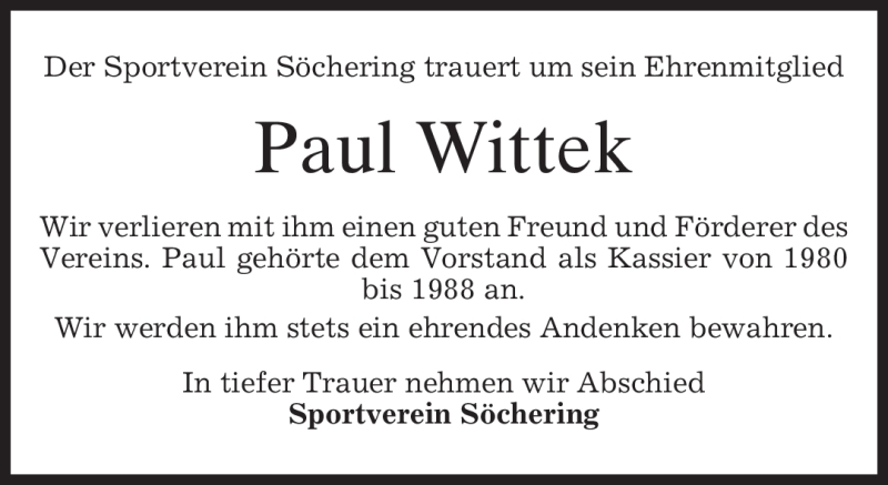  Traueranzeige für Paul Wittek vom 18.06.2011 aus MERKUR & TZ