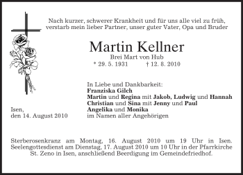 Traueranzeige von Martin Kellner von MERKUR & TZ