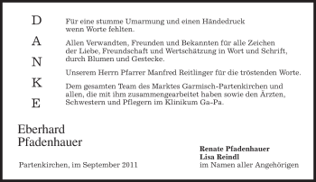 Traueranzeige von Eberhard Pfadenhauer von MERKUR & TZ