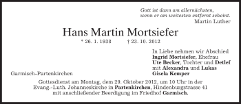 Traueranzeige von Martin Mortsiefer von merkurtz