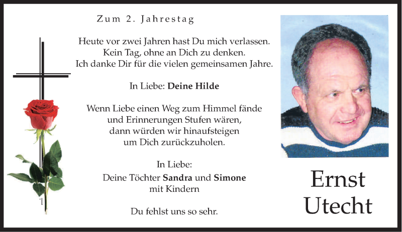 Traueranzeige für Ernst Utecht vom 14.01.2013 aus merkurtz