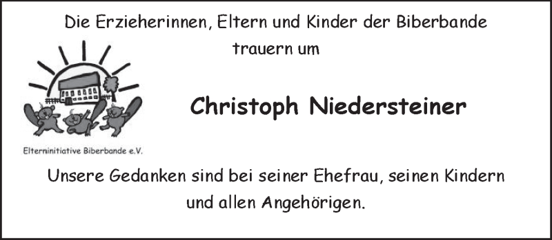  Traueranzeige für Christoph Niedersteiner vom 19.12.2012 aus merkurtz