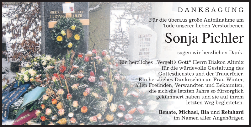  Traueranzeige für Sonja Pichler vom 26.01.2013 aus merkurtz