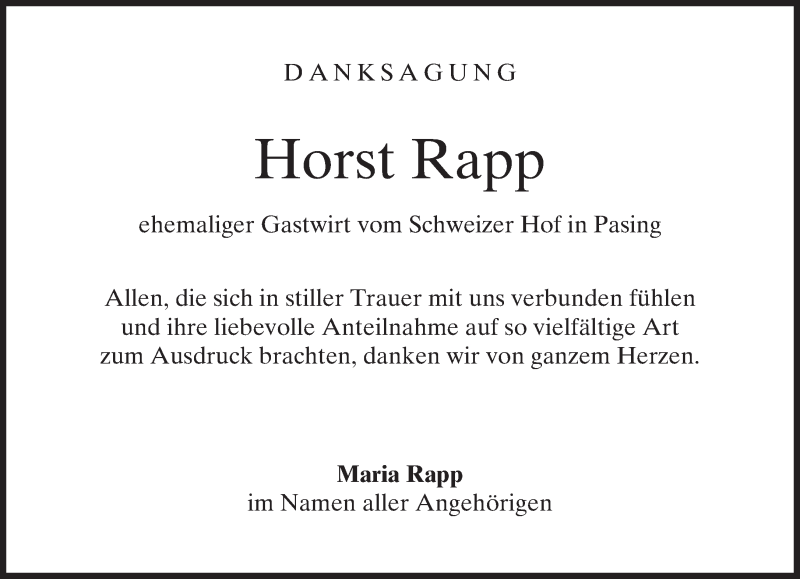  Traueranzeige für Horst Rapp vom 02.03.2013 aus merkurtz