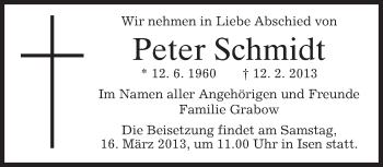Traueranzeige von Peter Schmidt von merkurtz