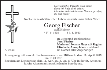 Traueranzeige von Georg Fischer von merkurtz