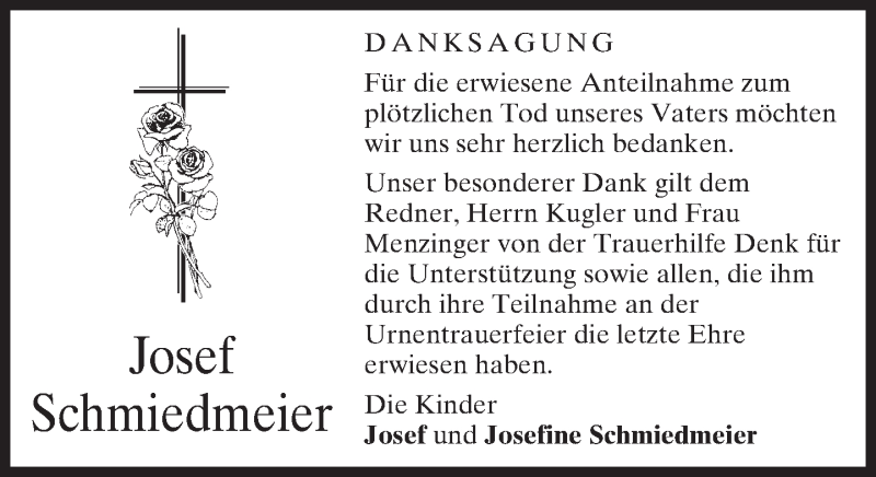  Traueranzeige für Josef Schmiedmeier vom 27.04.2013 aus merkurtz