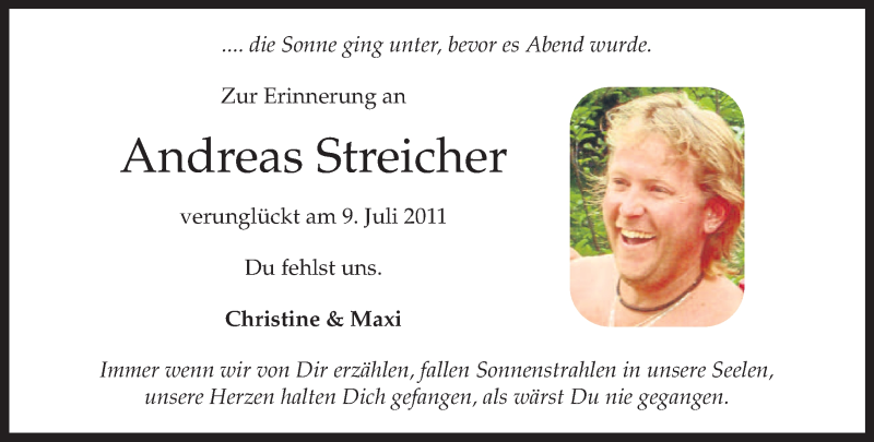  Traueranzeige für Andreas Streicher vom 09.07.2013 aus merkurtz