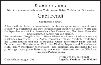 Traueranzeige von Gabi Fendt von merkurtz
