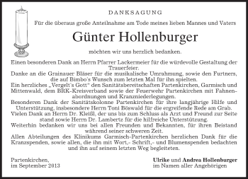 Traueranzeige von Günter Hollenburger von merkurtz