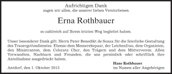 Traueranzeige von Erna Rothbauer von merkurtz
