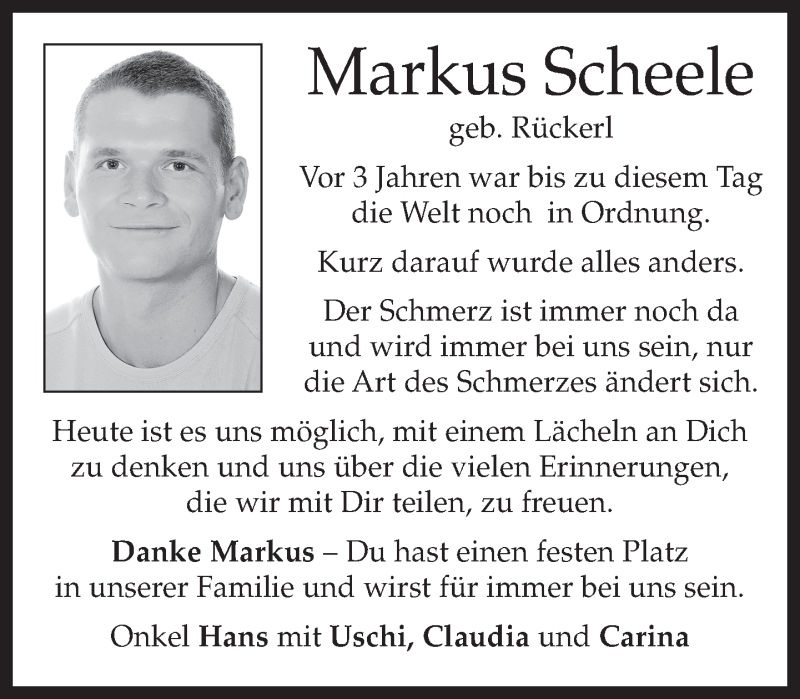  Traueranzeige für Markus Scheele vom 15.11.2013 aus merkurtz