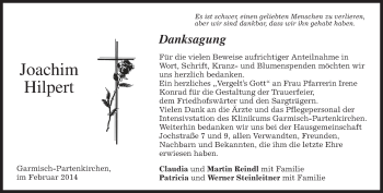 Traueranzeige von Joachim Hilpert von merkurtz
