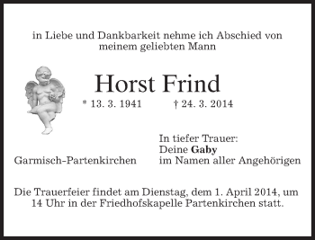 Traueranzeige von Horst Frind von merkurtz