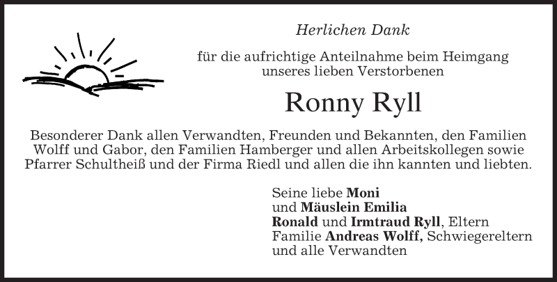  Traueranzeige für Ronny Ryll vom 15.07.2014 aus merkurtz