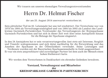 Traueranzeige von Helmut Fischer von merkurtz