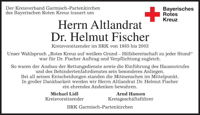  Traueranzeige für Helmut Fischer vom 29.08.2014 aus merkurtz