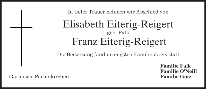  Traueranzeige für Elisabeth Eiterig-Reigert vom 12.02.2011 aus MERKUR & TZ