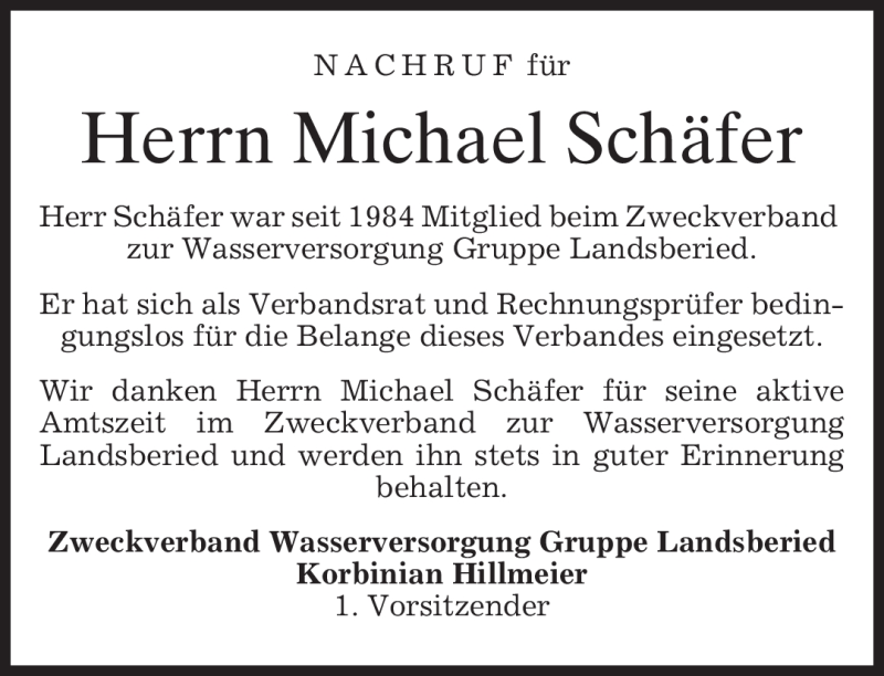  Traueranzeige für Michael Schäfer vom 29.06.2012 aus MERKUR & TZ